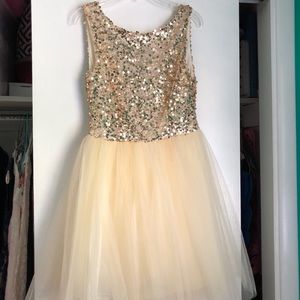 Sequin top / tulle bottom dress